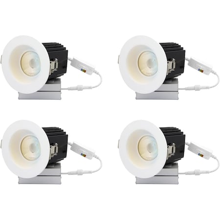 Sunlite 4-in LED 18W 1360 Lumen Canless Color Selectable Energy Star Dimmable Round Regressed DownLght, 4PK 41901-NS